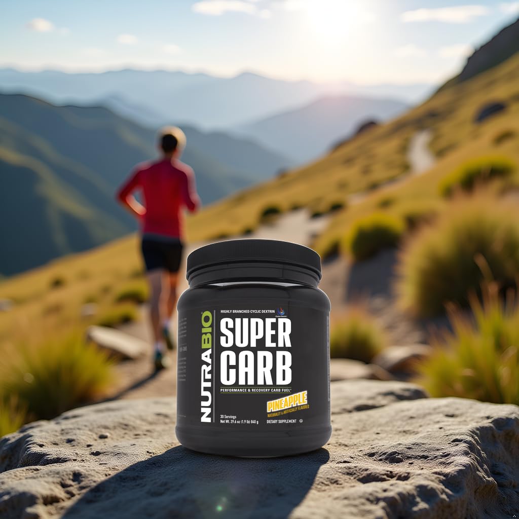 NutraBio Super Carb, Carbohydrate Powder with Cluster Dextrin & Electrolytes, Advanced Carb Supplement Powder for Workout Fuel, Performance, and Muscle Recovery, Cyclic Dextrin, Unflavored, 30 Sv