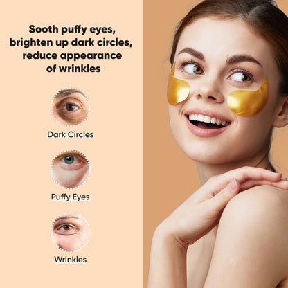 LE GUSHE Under Eye Mask & Under Eye Patches (10 Pairs) - Gold Eye Mask