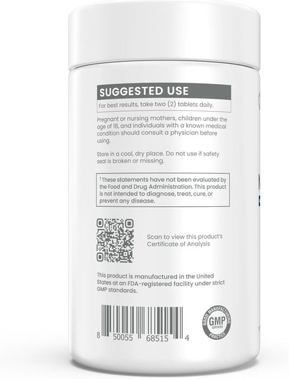 Renue By Science NMN Supplement | 240 Chewable Vegetarian Tablets - 250mg Nicotinamide Mononucleotide per Serving | Lemon Flavour - Manufactured in the USA Third-Party Tested