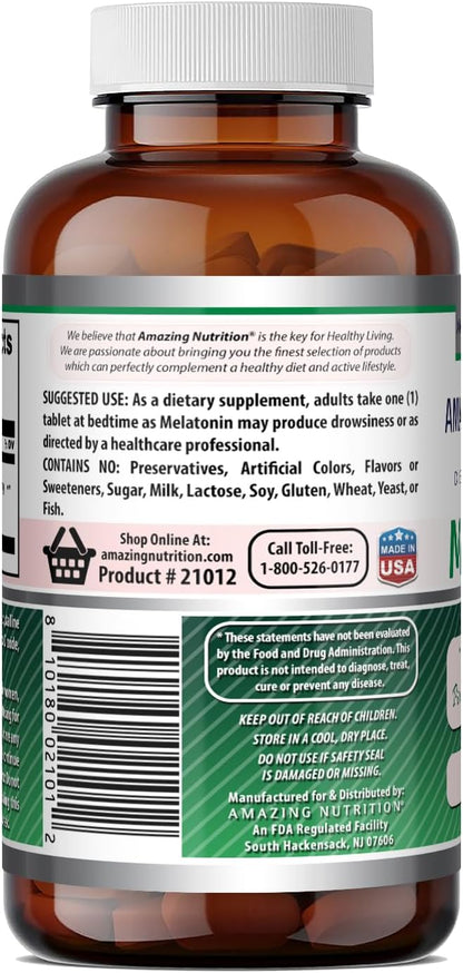 Amazing Formulas Melatonin 10 Mg Supplement | Tablets | Non-GMO | Gluten-Free | Made in USA (1 Pack | 120 Count)