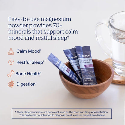Trace Minerals Magnesium Glycinate, Mixed Berry Lemonade, 30 Stick Packs