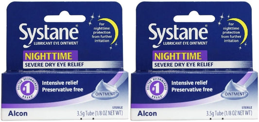 Systane Nighttime Lubricant Eye Ointment 3.5g Tube - Pack of 2