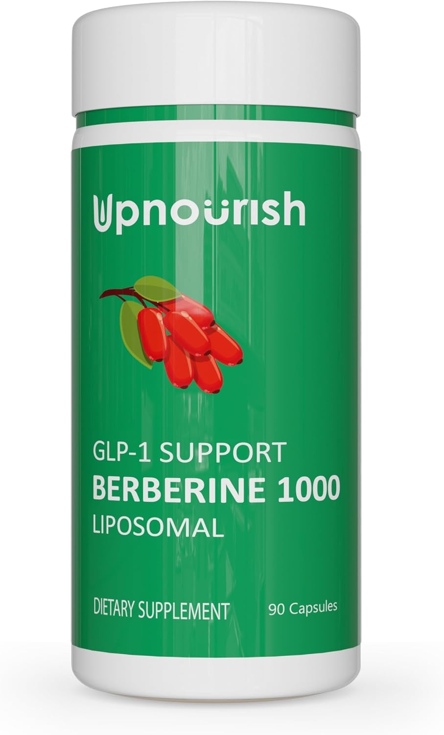 UpNourish Liposomal Berberine Supplement - Advanced Berberine HCl 1000mg Plus Ceylon Cinnamon, Chromium Picolinate, Curcuminoids, Resveratrol, Green Tea and Yerba Mate - 90 Vegan Capsules