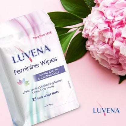 Luvena Feminine Wipes - Soft Wet Wipes for Women - Refresh & Resist Odor - Gynecologist Tested
