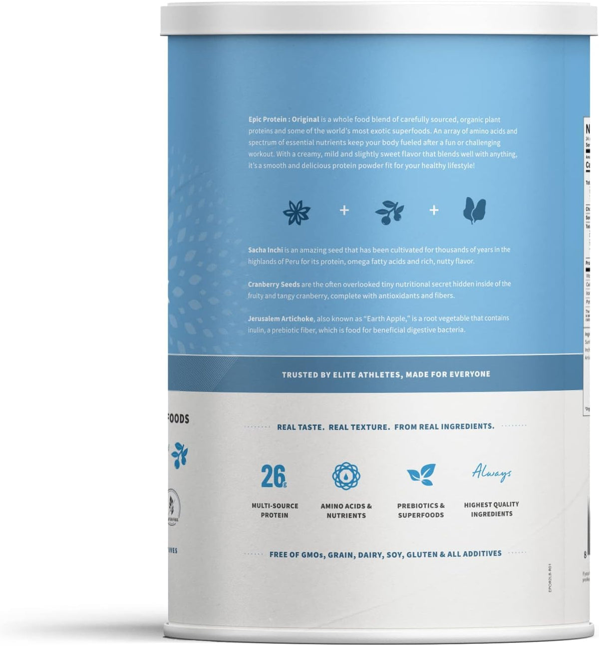 Sprout Living Epic Protein, Plant Based Protein & Superfoods Powder, Vanilla Lucuma Powder | 20 Grams Organic Protein Powder, Vegan, Non Dairy, Non-GMO, Gluten Free, Low Sugar (1 Pound, 12 Servings)