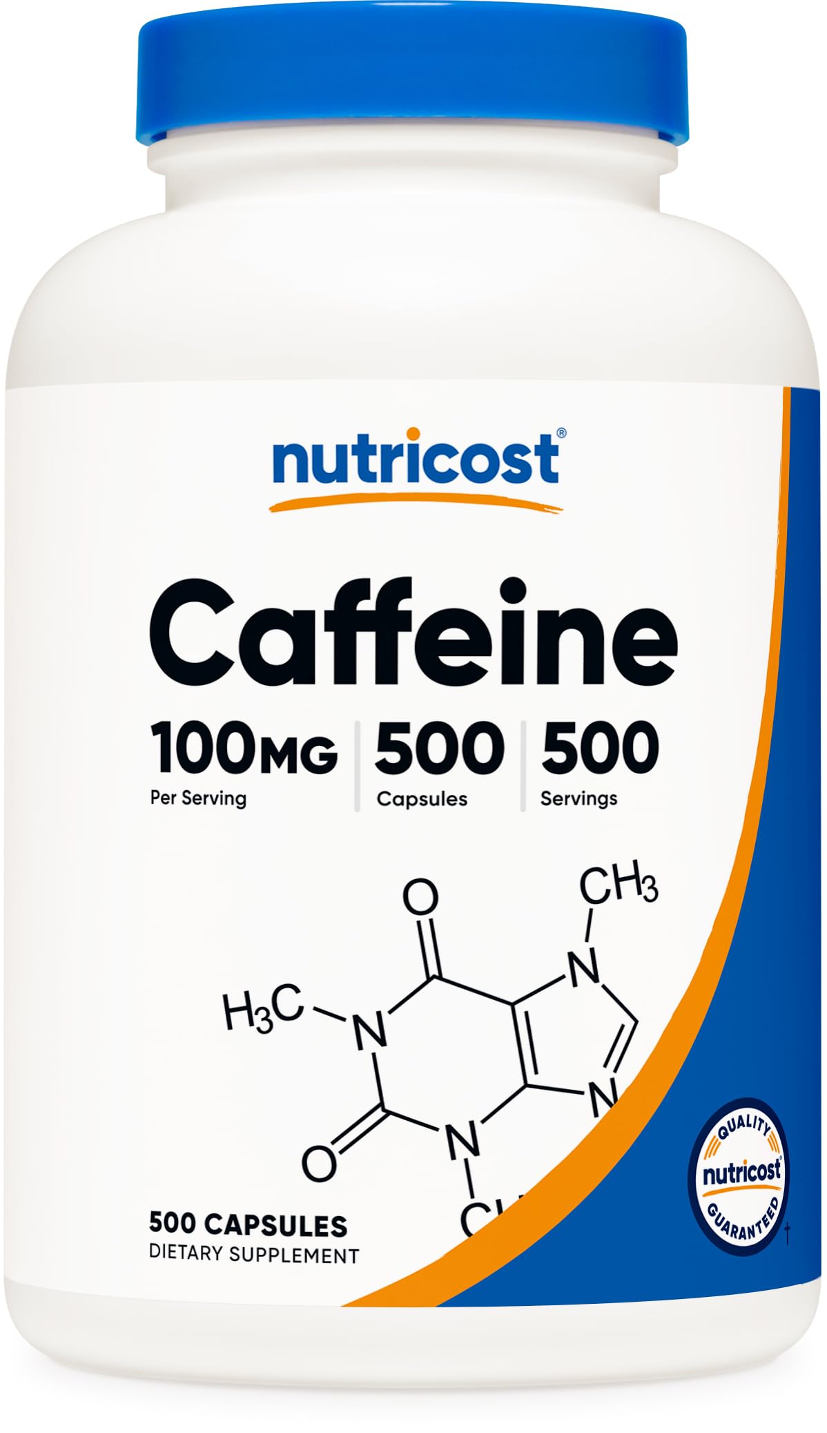 Nutricost Caffeine Pills 100mg Per Serving, 250 Capsules