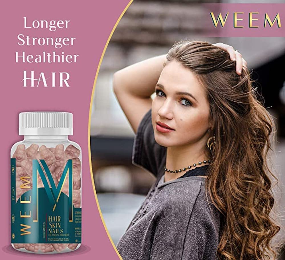 WEEM Biotin Gummies for Hair, Skin & Nails - Vegan Vitamins for Faster Growth, Stronger