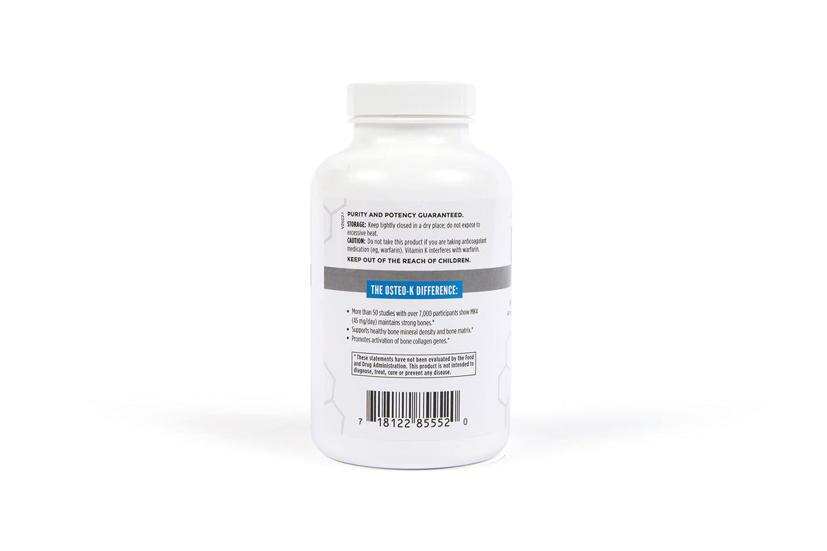 NBI Osteo-K Bone Support | Vitamin D & K Complex with Calcium Citrate Supplement