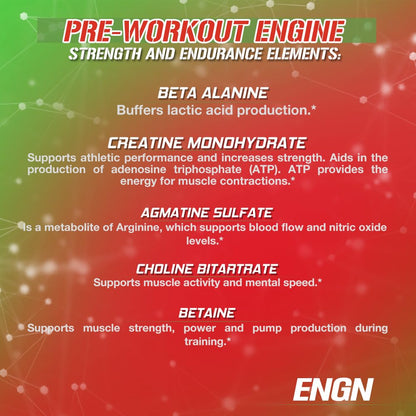 EVL Intense Pre Workout with Creatine - ENGN Energizing Pre Workout for Men Powder Drink for Lasting Energy Focus and Recovery - with Beta Alanine Caffeine and L Theanine - Blue Raz