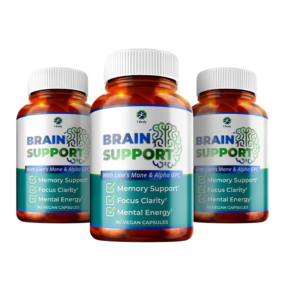 1 Body Brain Support - Bacopa Monnieri, Lion’s Mane for Memory & Focus