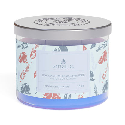 Smells - Odor Eliminator - Premium Soy Wax Jar Scented Candle 12oz. and 16oz. - 100% Cotton Single Wick
