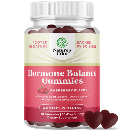 Hormone Balance for Women Gummies of All Ages - PMS Support Supplement for Women to Regulate Menstrual Cycle & Hormonal Balance Menopause & Mood Swings with Vitamin B6 & Dong Quai - 60 Chews