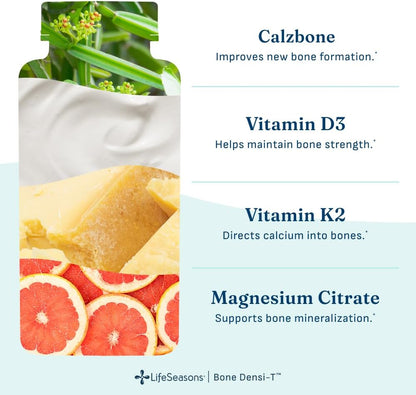 LifeSeasons Bone Densi-T - Osteo & Calcium Support - Bone Mineral Density, Pliability & Healing - Skeletal Strength & Tissue Production - Calcium, Magnesium & Vitamin D - 120 Capsules
