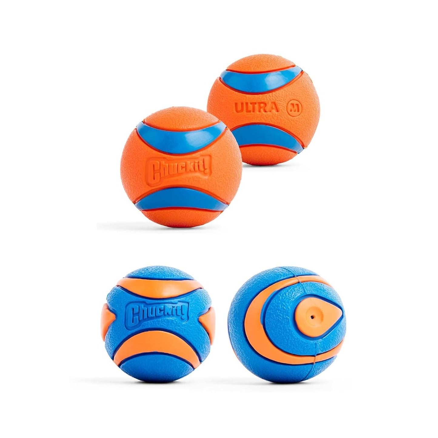 Chuckit! Ultra Ball Dog Toy - Medium Bouncy Fetch Balls For Dogs 20-60 lbs - Made from Durable Rubber - Floating Water Pet Toys - Size Medium - 2.5-inch Diameter - Pack of 2 | Bouncy durable rubber design for pups 20-60 lbs, high bounce action for active