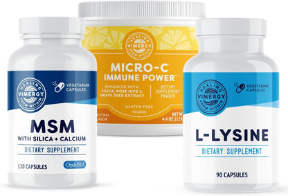 Vimergy Collagen Replenish Kit – Collagen Support Supplement with MSM, Lysine & Micro-C Immune Power™ (Vitamin C) – Supports Hair, Skin & Nails, Keratin & Elastin*
