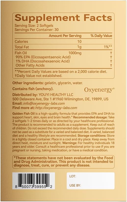OxyEnergy Golden Fish Oil 90% EPA