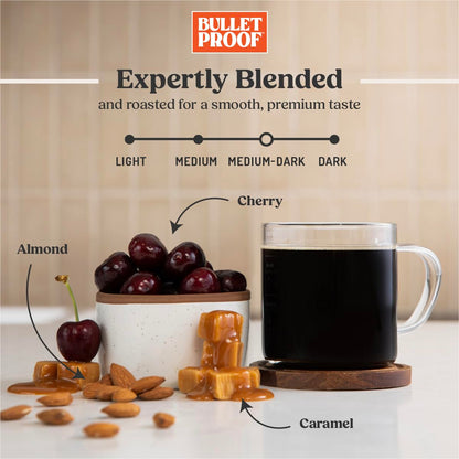 Bulletproof Original Medium Roast Whole Bean Coffee, 12 Ounces, Clean Coffee Tested for Toxins