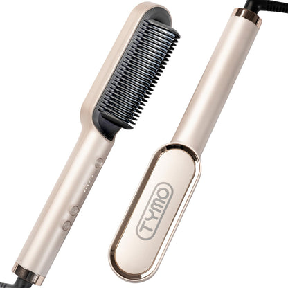 TYMO Hair Straightener Brush with Keratin Ceramic Coating - 5 Temps, 20s Heating