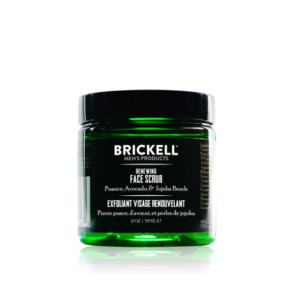 Brickell Men's Renewing Face Scrub for Men, Deep Exfoliating Facial Scrub Formulated with Pumice, Caffeine and Jojoba Beads, 4 Ounce, Scented