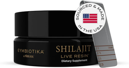 CYMBIOTIKA Pure Shilajit Resin, 84+ Minerals for Energy & Focus | Himalayan Black Gold resin with fulvic acid, gold & 84+ trace minerals for energy, focus & immune support. 15g jar.