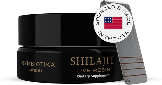 CYMBIOTIKA Pure Shilajit Resin, 84+ Minerals for Energy & Focus | Himalayan Black Gold resin with fulvic acid, gold & 84+ trace minerals for energy, focus & immune support. 15g jar.
