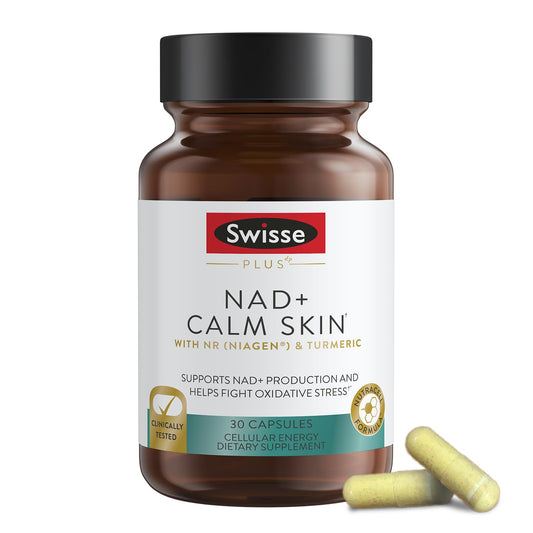Swisse Plus NAD+ Beauty Restore | Clinically Tested Ingredients | NAD+ Supplement for Men & Women | Supports Collagen Formation, Skin Elasticity & Anti-Aging Supplement | 30 Capsules