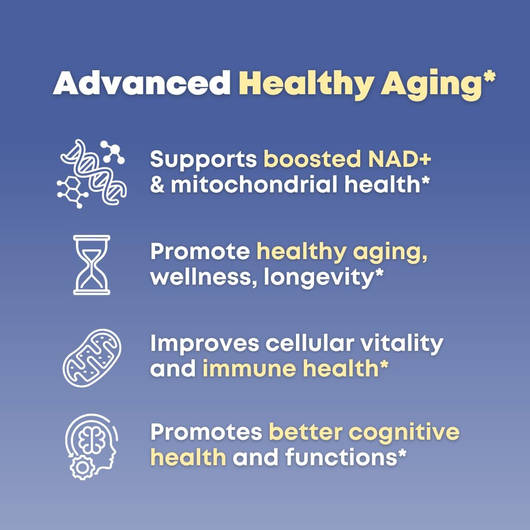 NMN 500mg & Fucoidan with Trans Resveratrol, Liposomal Vitamin C, Chaga, Reishi, Maitake Mushroom Extract - NAD+, Mitochondrial, Healthy Aging Support - 60 Capsules, Non GMO, Gluten Free Supplement