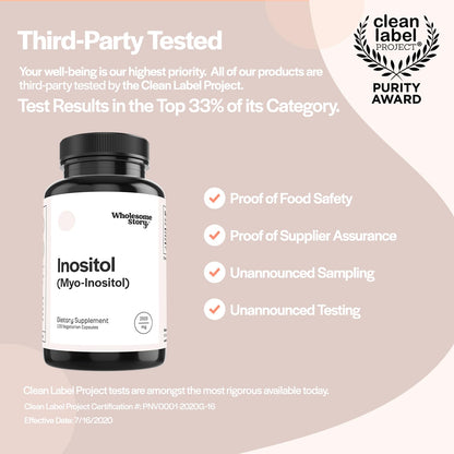 Pure Inositol Supplement | Myo-Inositol Supplement | Inositol Powder Capsules