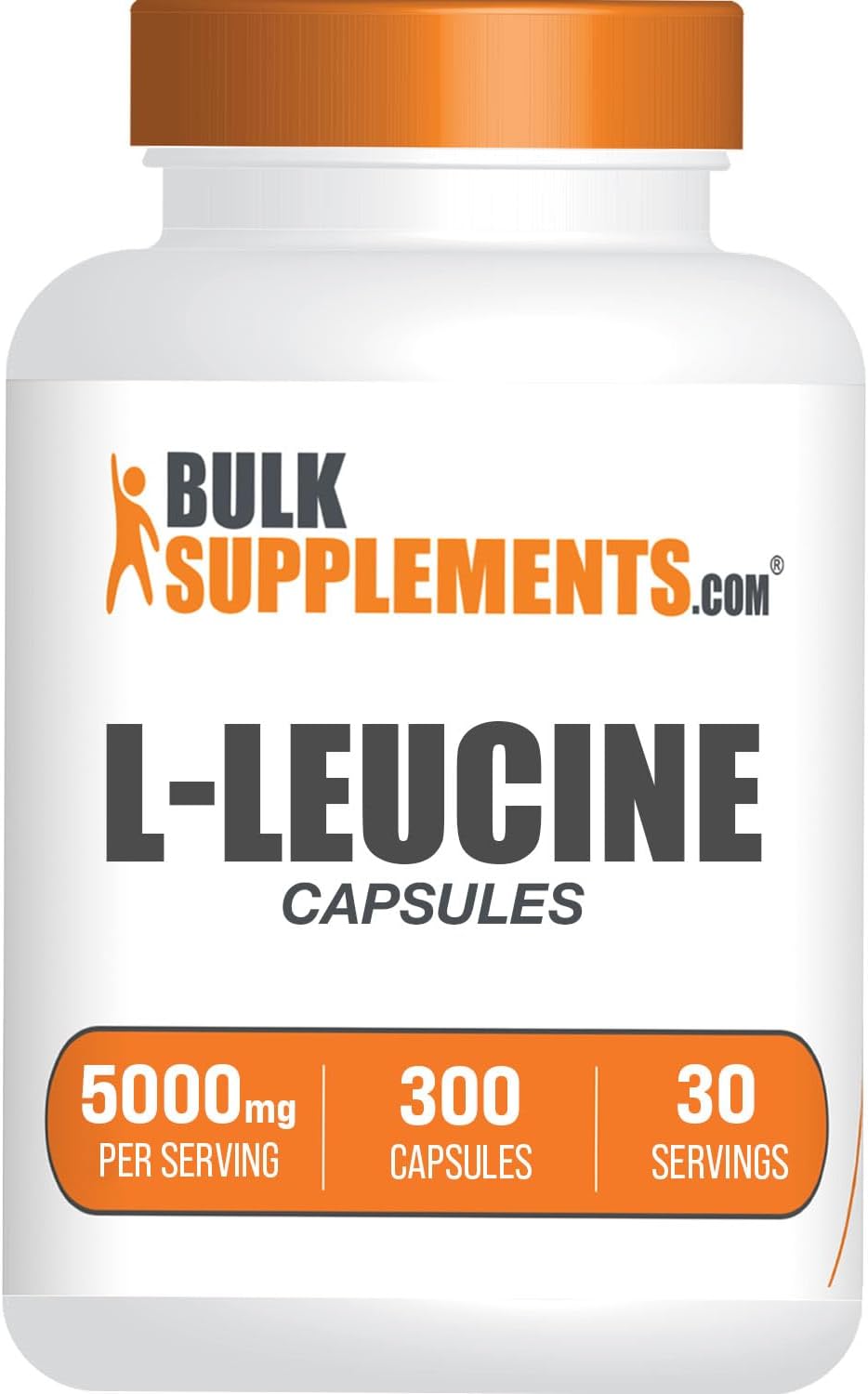BulkSupplements.com L-Leucine Capsules - Leucine Supplements, Leucine Amino Acid, BCAA Supplements, Leucine 5000mg - Gluten Free, 10 Capsules per Serving - 30-Day Supply, 300 Capsules