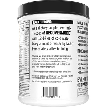 Evlution Nutrition Recover Mode- Complete Post Workout with BCAAs, Immunity Support, Vitamin C, D & E, Electrolytes, Hydration, Creatine, Glutamine, Beta-Alanine, L-Carnitine, 30 Serve, Blue Raz