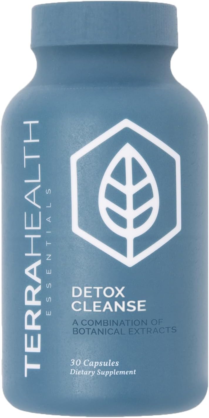 Terra Health Essentials Detox Cleanse for Women and Men - Support Gut Health, and Digestion - with Psyllium Powder and Turmeric Extract