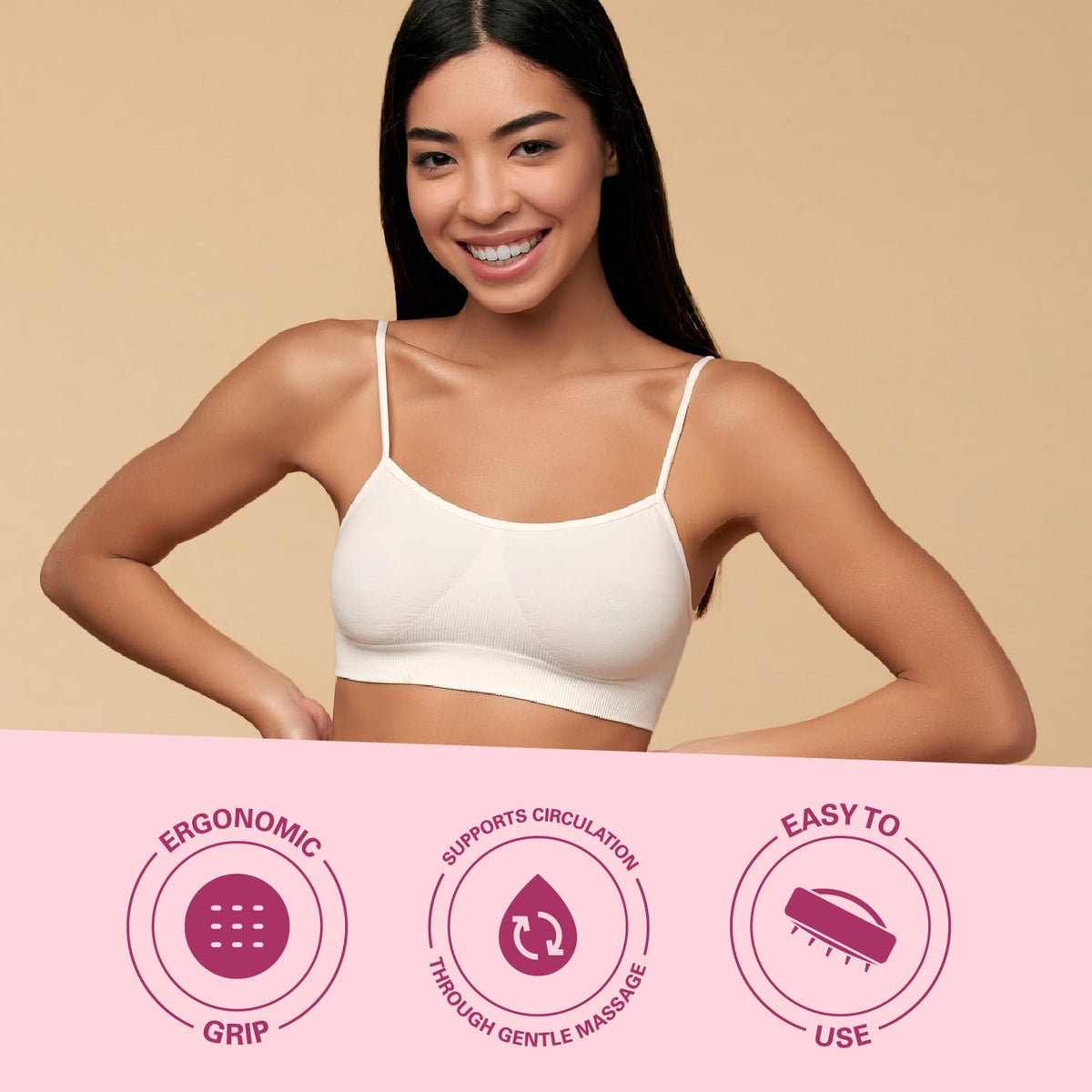 Firm Dry Brush for Body, Firming & Exfoliating Body Brush by M3