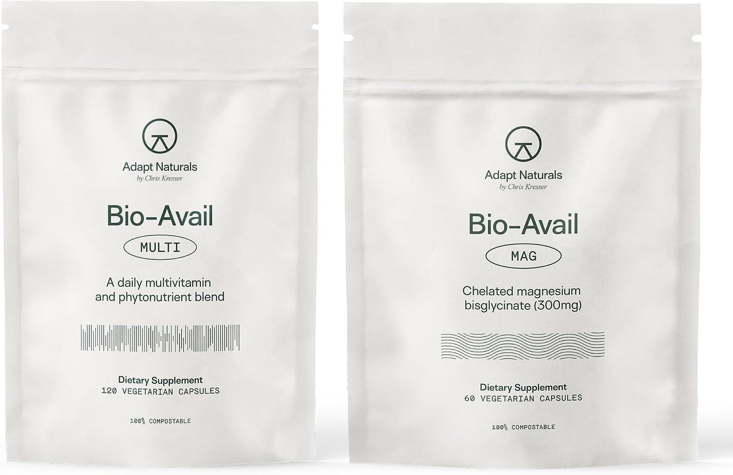 Adapt Naturals Daily Wellness Bundle – Bio-Avail Multivitamin & Magnesium Glycinate Supplement for Men & Women – 30-Day Supply