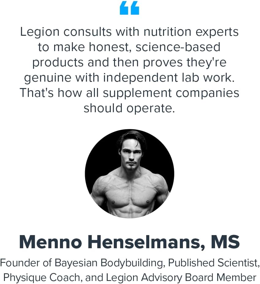 LEGION DHEA 50mg Supplement for Men & Women – Supports Hormone Balance & Wellness, Helps Maintain Energy, Immune System & Bone Strength, Naturally Sweetened, Non-GMO, Gluten-Free (120 Servings)