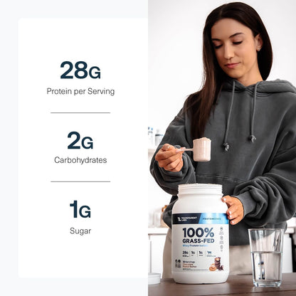 Transparent Labs Grass-Fed Whey Protein Isolate (30 Servings, French Vanilla) & Grass-Fed Whey Protein Isolate (30 Servings, Oatmeal Chocolate Chip Cookie)