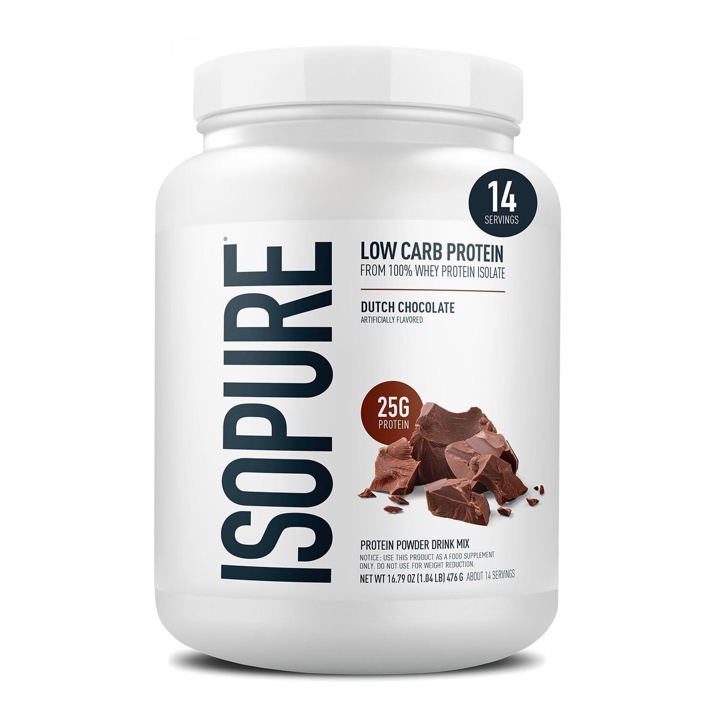 Isopure Zero Carb 100% Pure Whey Isolate Protein Powder, Gluten Free, With Vitamins, Cookies & Cream, 25g Protein Per Serving, 1 Lb, 15 Servings (Packaging May Vary)