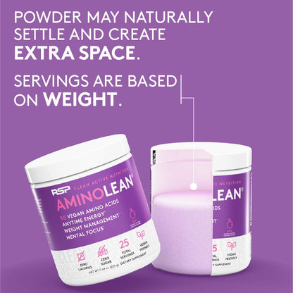 AminoLean Natural Pre Workout Powder & Amino Energy with Vegan BCAA + EAA | Jitter-Free Preworkout Energy from Green Tea + Amino Acids & Weight Management for Women & Men - Naturally Sweetened, Vegan