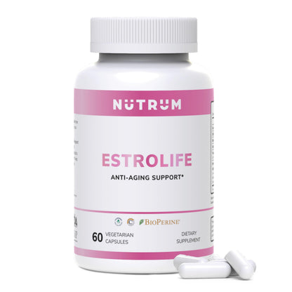 Estrolife Anti-Aging Support for Women by Nutrum, Vegan Supplement for Long Lasting Female Hormonal Balance