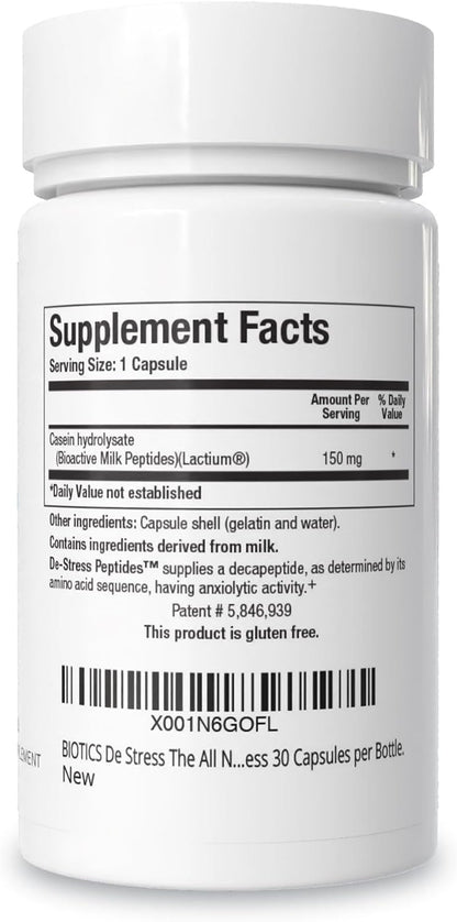 BIOTICS RESEARCH De-Stress Patented Nutrient Designed to Support Calmness, Healthy Sleep Habits, All-Natural Supports Mental Wellness & Calm. 30 Capsules