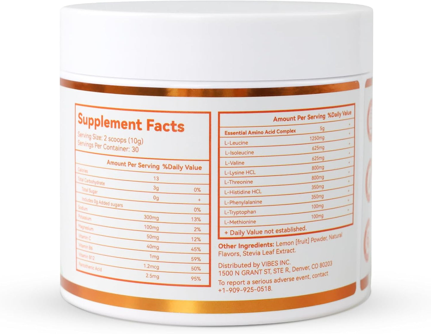 EAAs Electrolytes Powder, Essential Amino Acids Supplement, EAA & BCAA Powder, with B-Vitamins and Minerals – Hydration Drink Supplement, Keto Friendly, No Sugar- 30 Servings