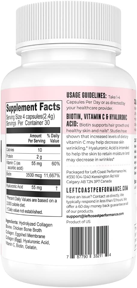 Left Coast Performance Beef Organ Complex Capsules, 180 Count + Multi Collagen Capsule, 120 Count