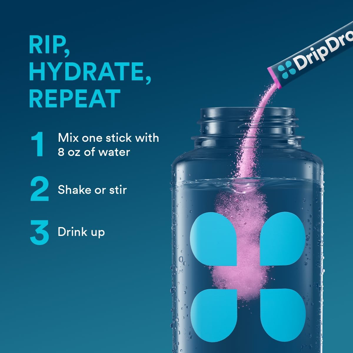 DripDrop Hydration Bold & Zero Sugar Bundle Electrolyte Packets, 64 Count | Berry, Watermelon, Lemon, Orange, Sugar Free Lemon Lime; 3X Electrolytes; Potassium, Magnesium, Zinc, Vitamin C; Single Serve