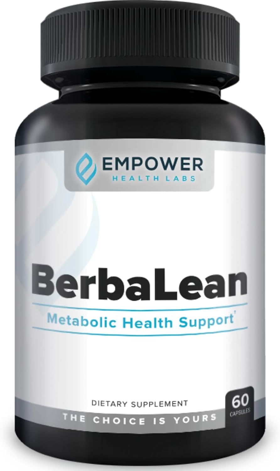 Empower Health New BerbaLean - Berberine & Hydrochloric Acid Supplement, Supports Healthy Metabolism and Digestive Health 60 Capsules
