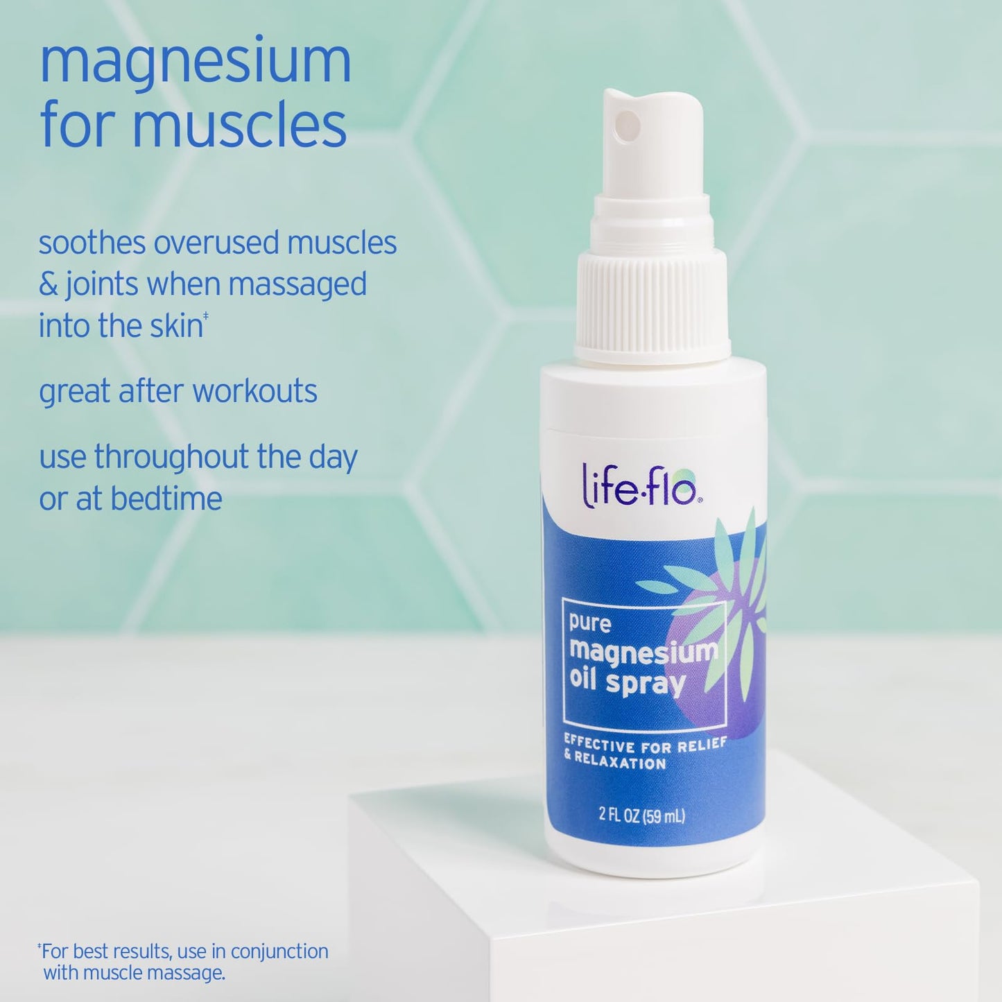LIFE-FLO Magnesium Oil for Feet and Body - Topical Magnesium Spray Soothes Muscles, Joints When Massaged Into the Skin - Doubles as a Deodorant Spray or Bath Oil, Hypoallergenic, 8 Fl Oz