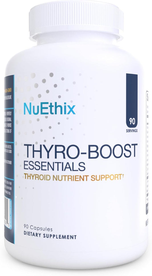 NuEthix Formulations Thyro-Boost Essentials, Non-Glandular Support to Assist with Optimal Thyroid Function, 90 Capsules