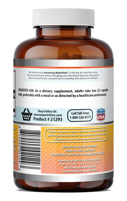 Amazing Formulas Berberine 1000mg Per Serving Capsules Supplement | Non GMO | Gluten Free | Made in USA (360 Count)