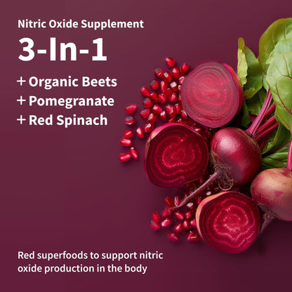 Snap Supplements USDA Organic Beet Root Powder, 3-in-1 Nitric Oxide Supplement