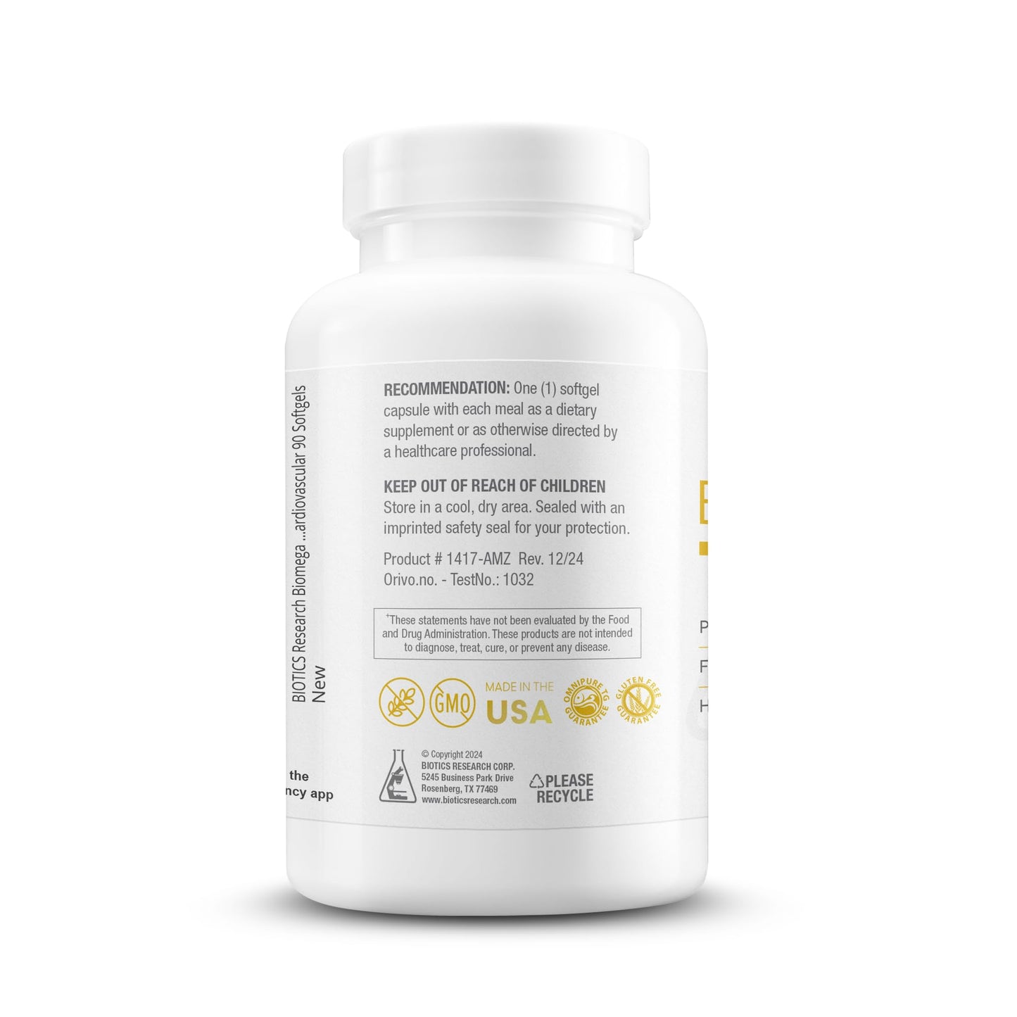 Biotics Research Biomega-1000™ Omega 3 Fish Oil With EPA 529mg / DHA 353mg– Omega-3 Fatty Acids 1000 mg- Highly Concentrated Fish Oil 90 Days Servings–Supports Immune, Brain & Heart Health–90 Softgels