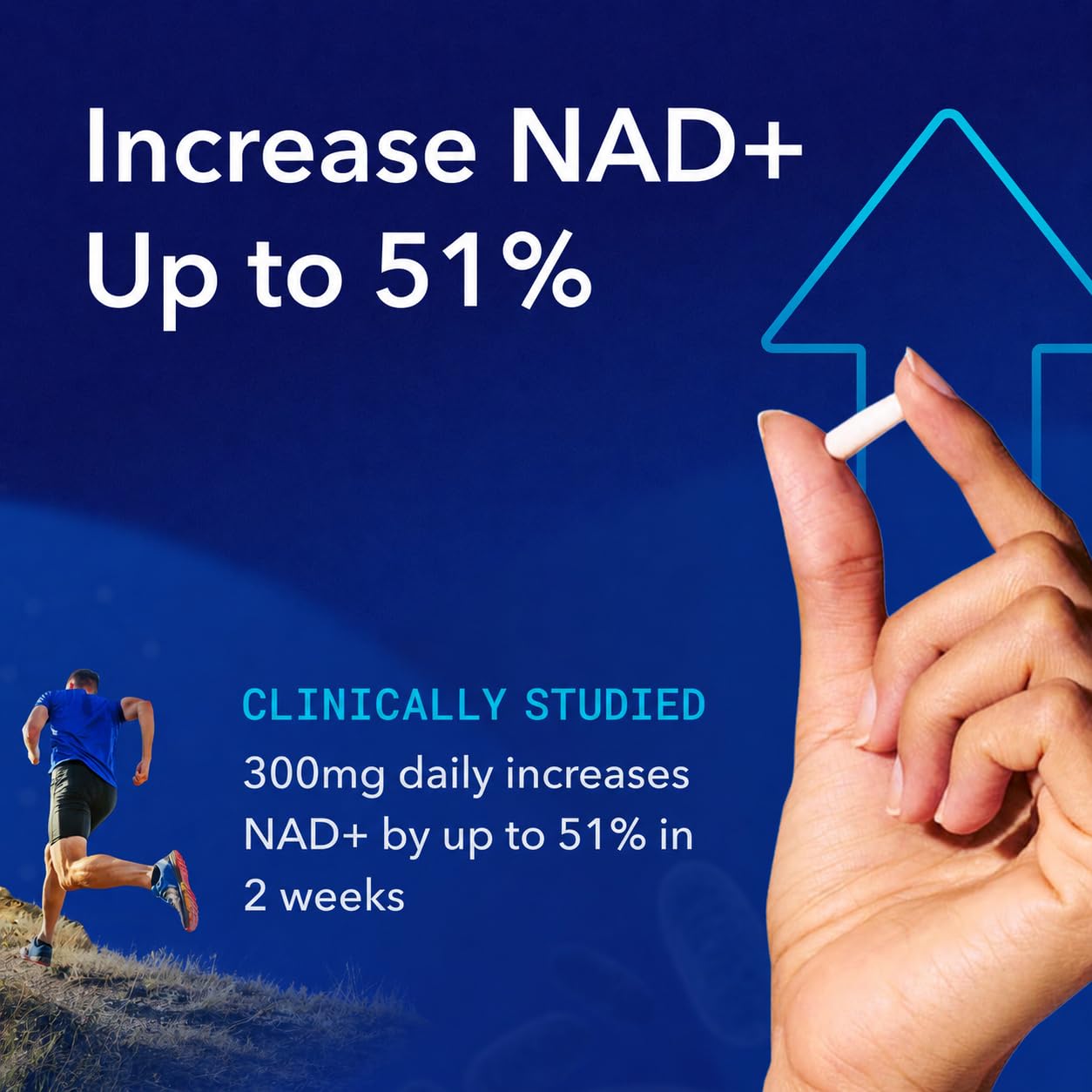 TRU NIAGEN Patented NAD+ Supplement, 60 300mg Servings | Nicotinamide Riboside (NR) Take 2 Daily | 1 Bottle