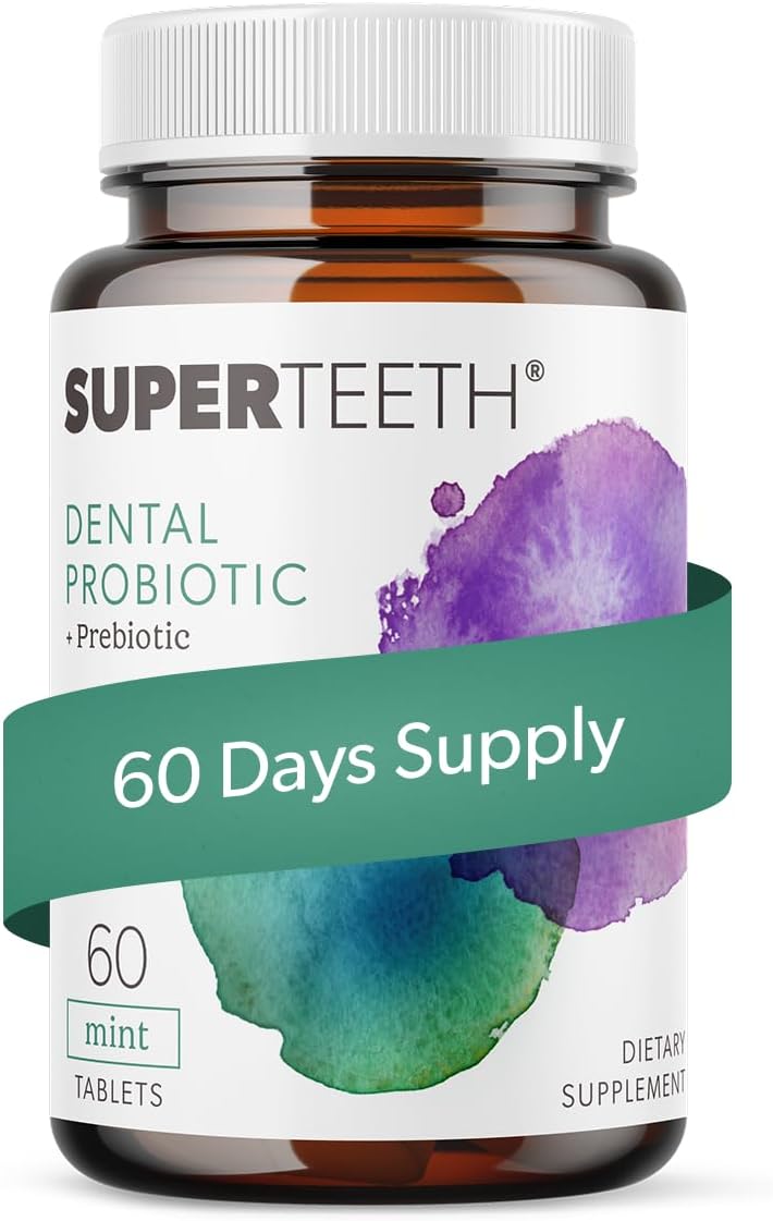SUPER TEETH Oral Probiotics for Bad Breath & Cavities - Mint Flavored